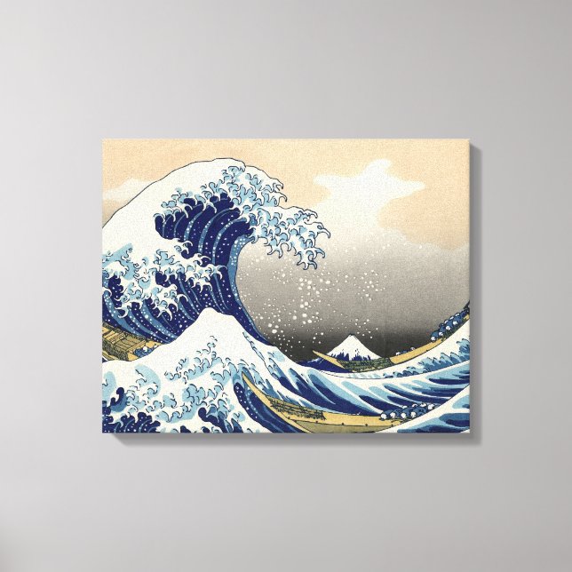 Great Wave Kanagawa japanisches Gemälde Leinwanddruck (Vorderseite)
