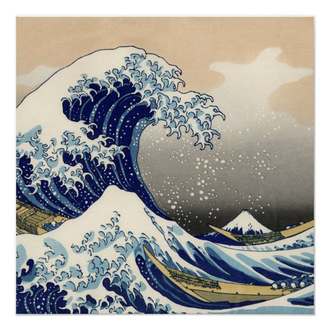 Great Wave Kanagawa japanisches Gemälde Poster (Vorderseite)