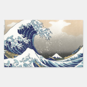 Great Wave Kanagawa japanisches Gemälde Rechteckiger Aufkleber