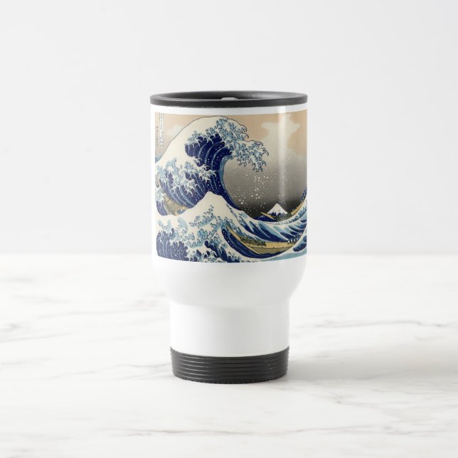 Great Wave Kanagawa japanisches Gemälde Reisebecher (Mittel)