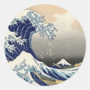 Great Wave Kanagawa japanisches Gemälde Runder Aufkleber