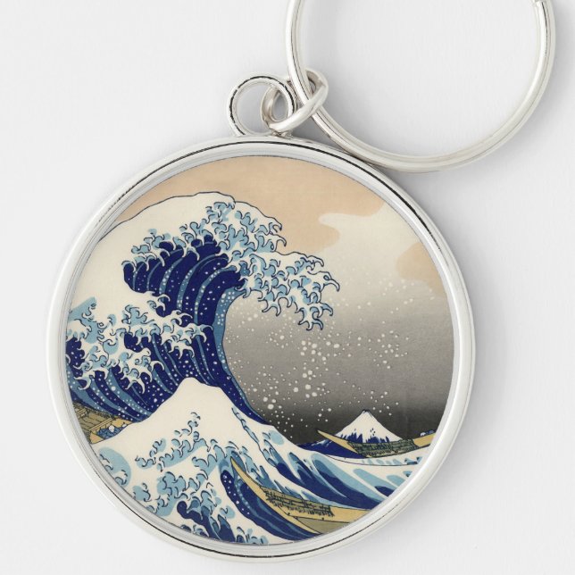 Great Wave Kanagawa japanisches Gemälde Schlüsselanhänger (Vorne)