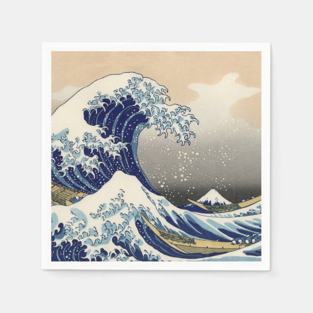 Great Wave Kanagawa japanisches Gemälde Serviette (Vorderseite)