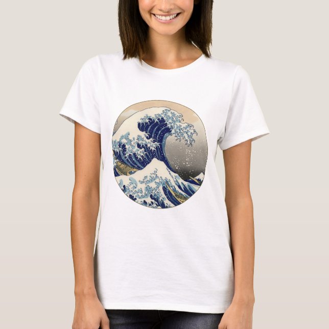 Great Wave Kanagawa japanisches Gemälde T-Shirt (Vorderseite)