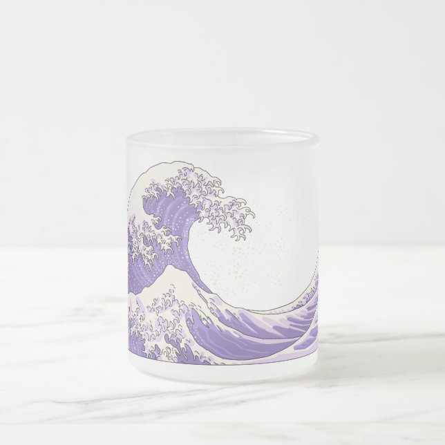 Great Wave mattierte Tasse aus Glas - lila (Mittel)