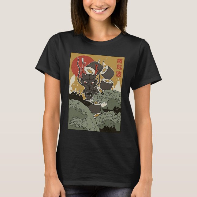Great wave of kanagawa Sushi Dragon Edo Period T-Shirt (Vorderseite)