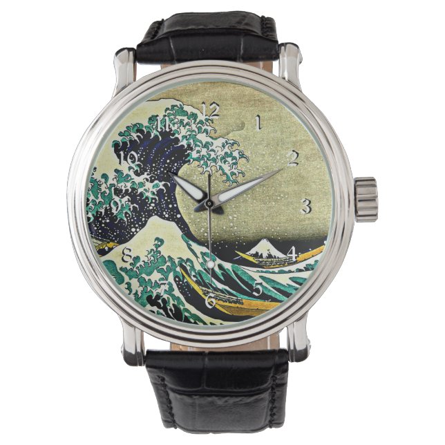 Great Wave Off Kanagawa Armbanduhr (Vorderseite)