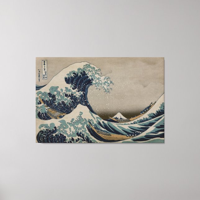 Great Wave off Kanagawa - Art Image aus der Zeit v Leinwanddruck (Vorderseite)