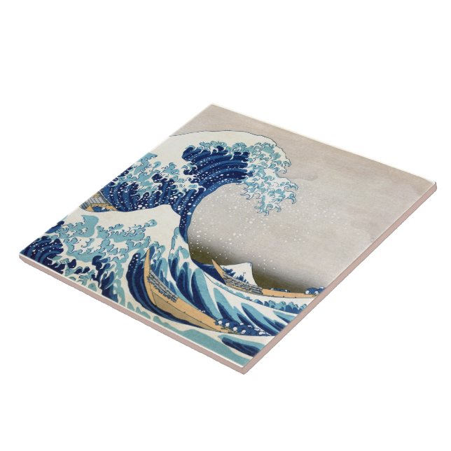 Great Wave Off Kanagawa Hokusai japanische Fine Ar Fliese (Seite)