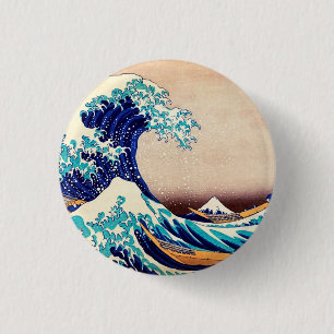 Great Wave Off Kanagawa Hokusai japanischen Vintag Button