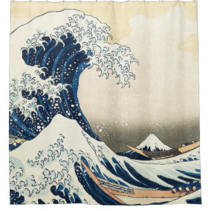Great Wave Off Kanagawa Hokusai Vintag Japanisch Duschvorhang