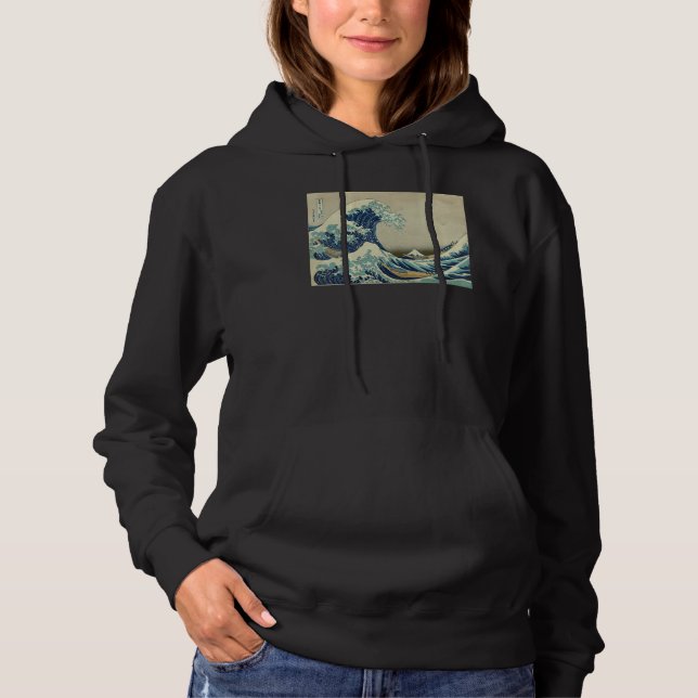 Great Wave Off Kanagawa Japanese Aesthetic Ukiyo e Hoodie (Vorderseite)