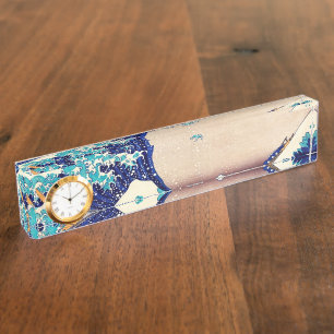 Great Wave Off Kanagawa Japanisch Vintage Kunst Namensplakette