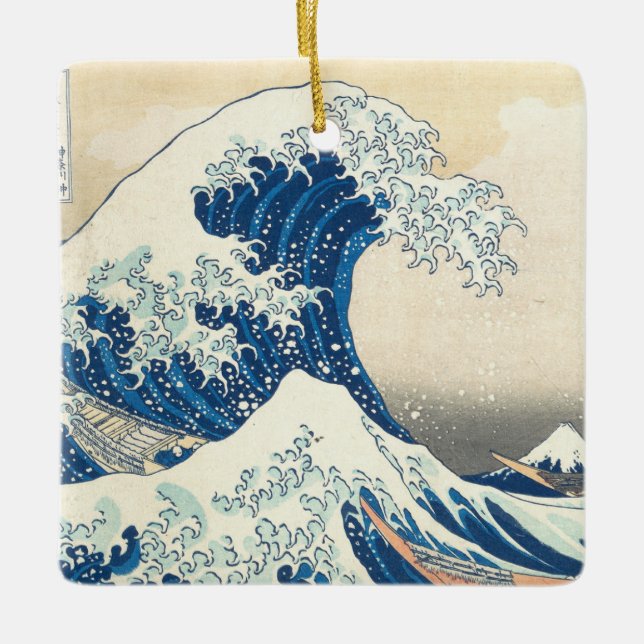 Great Wave off Kanagawa, japanische Kunst, Hokusai Keramikornament (Vorderseite)