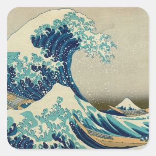 Great Wave Off Kanagawa & japanische Kunst /Japan Quadratischer Aufkleber