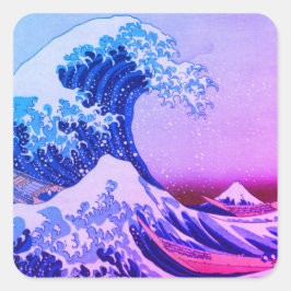 Great Wave Off Kanagawa & japanische Kunst /Japan Quadratischer Aufkleber