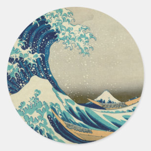 Great Wave Off Kanagawa & japanische Kunst /Japan Runder Aufkleber