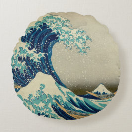 Great Wave Off Kanagawa & japanische Kunst /Japan Rundes Kissen