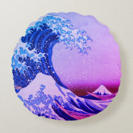 Great Wave Off Kanagawa & japanische Kunst /Japan Rundes Kissen
