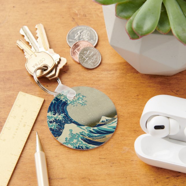 Great Wave Off Kanagawa & japanische Kunst /Japan Schlüsselanhänger (Schreibtisch)