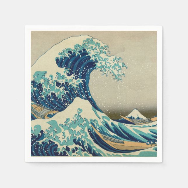 Great Wave Off Kanagawa & japanische Kunst /Japan Serviette (Vorderseite)
