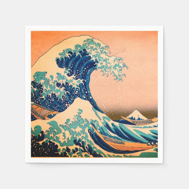 Great Wave Off Kanagawa & japanische Kunst /Japan Serviette (Vorderseite)