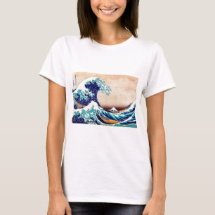 Great Wave Off Kanagawa Japanischer Holzblock Prin T-Shirt