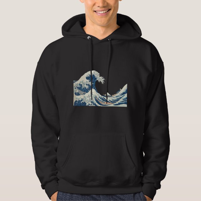 Great Wave off Kanagawa Katsushika Hokusai Surfing Hoodie (Vorderseite)