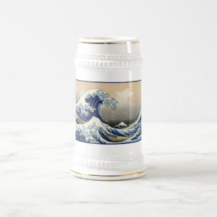Great Wave Off Kanagawa & Mount Fuji Japan Sea Bierglas