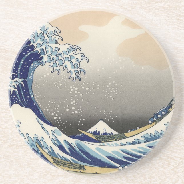 Great Wave Off Kanagawa & Mount Fuji Japan Sea Getränkeuntersetzer (Vorne)