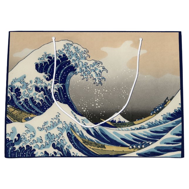 Great Wave Off Kanagawa & Mount Fuji Japan Sea Große Geschenktüte (Vorderseite)