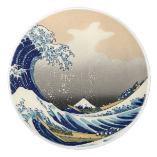 Great Wave Off Kanagawa & Mount Fuji Japan Sea Keramikknauf