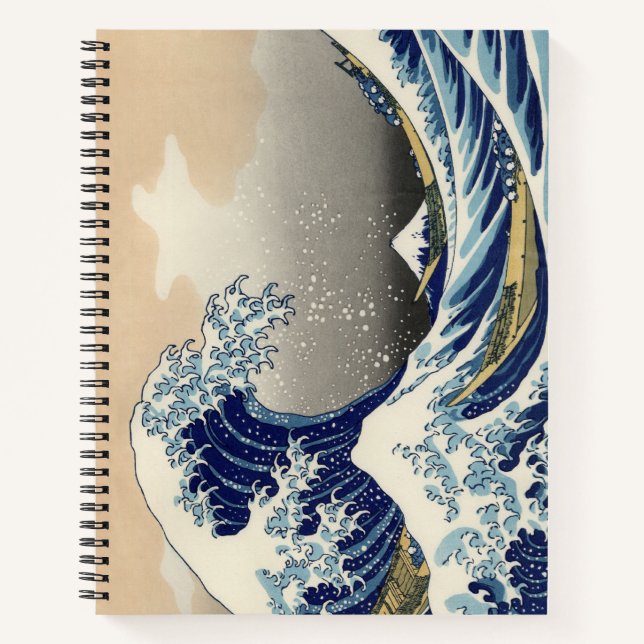 Great Wave Off Kanagawa & Mount Fuji Japan Sea Notizbuch (Vorderseite)
