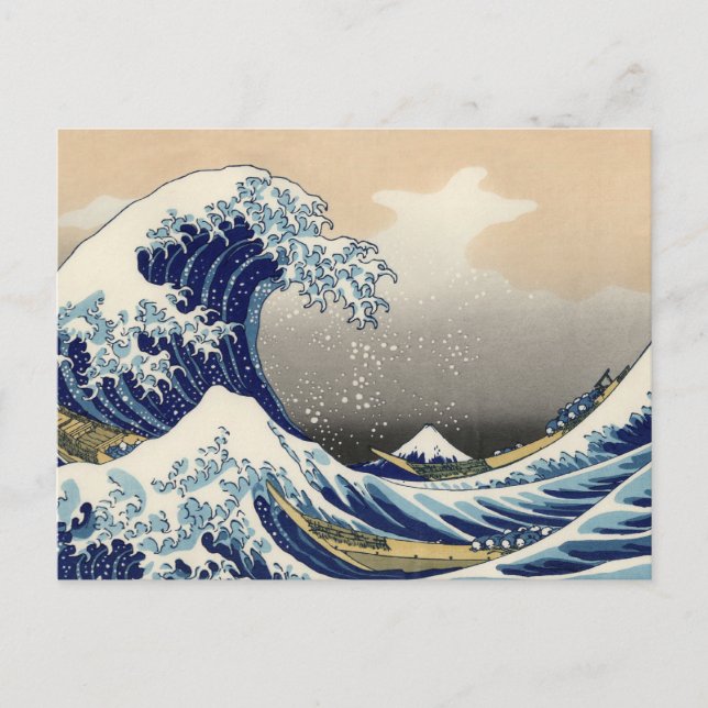 Great Wave Off Kanagawa & Mount Fuji Japan Sea Postkarte (Vorderseite)