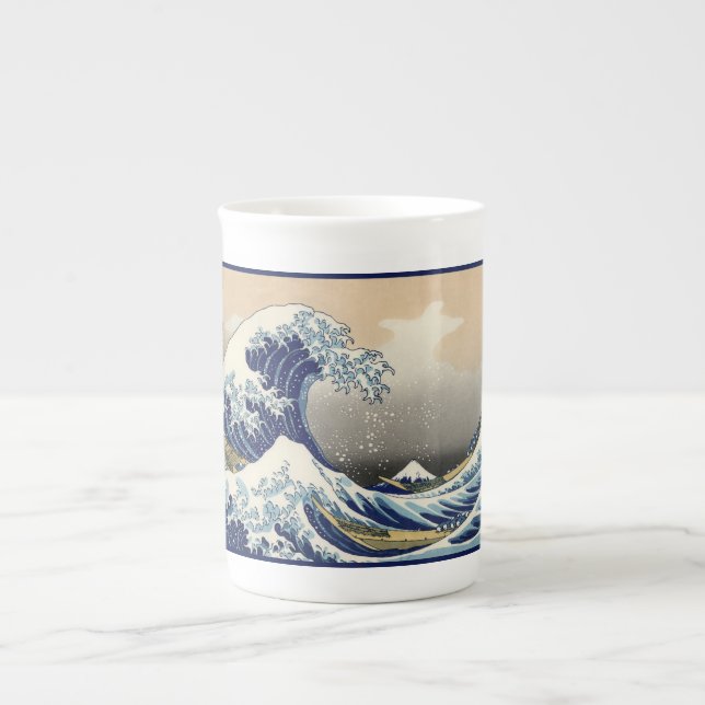 Great Wave Off Kanagawa & Mount Fuji Japan Sea Prozellantasse (Vorderseite)