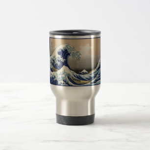 Great Wave Off Kanagawa & Mount Fuji Japan Sea Reisebecher