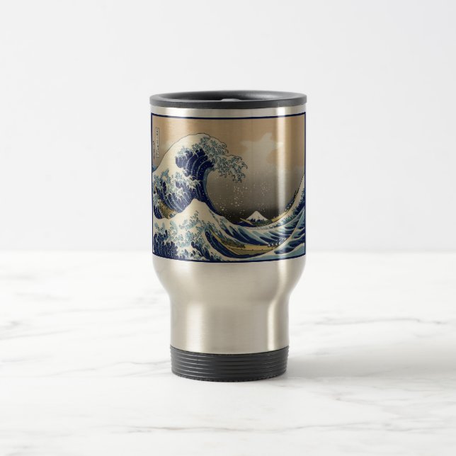 Great Wave Off Kanagawa & Mount Fuji Japan Sea Reisebecher (Mittel)