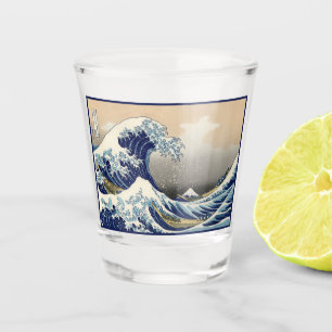 Great Wave Off Kanagawa & Mount Fuji Japan Sea Schnapsglas