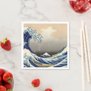 Great Wave Off Kanagawa & Mount Fuji Japan Sea Serviette