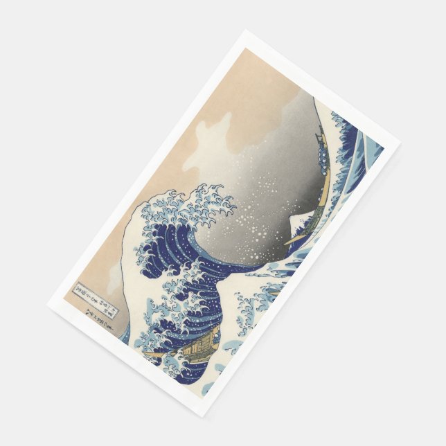 Great Wave Off Kanagawa & Mount Fuji Japan Sea Serviette (Ecke)
