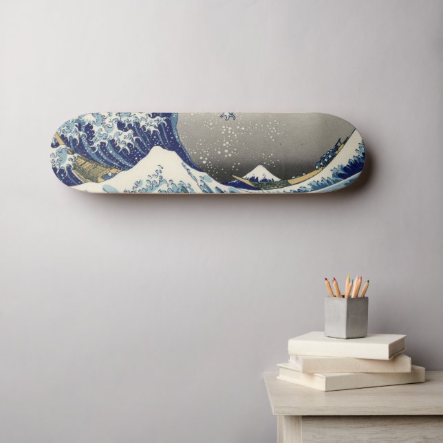 Great Wave Off Kanagawa & Mount Fuji Japan Sea Skateboard (Wandkunst (Horz))
