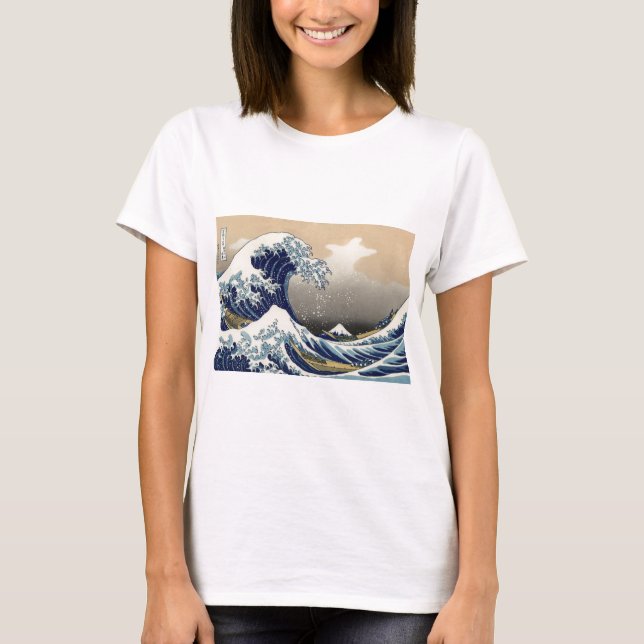 Great Wave Off Kanagawa Orientale Kunstkunst T-Shirt (Vorderseite)