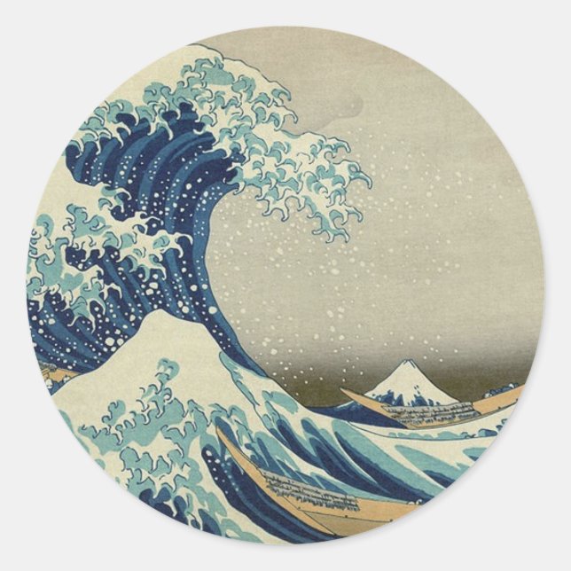 Great Wave Off Kanagawa Runder Aufkleber (Vorderseite)
