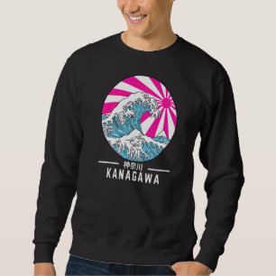 Great Wave Off Kanagawa Vaporwave Glitch Ästhetik Sweatshirt