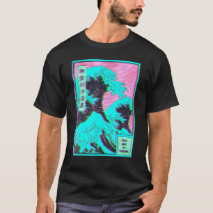 Great Wave off Kanagawa Vaporwave Glitch Ästhetik T-Shirt