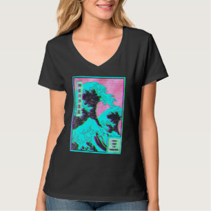 Great Wave off Kanagawa Vaporwave Glitch Ästhetik T-Shirt