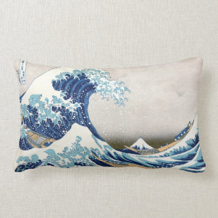 Great Wave Off Kanagawa Vintage japanische Fine Lendenkissen