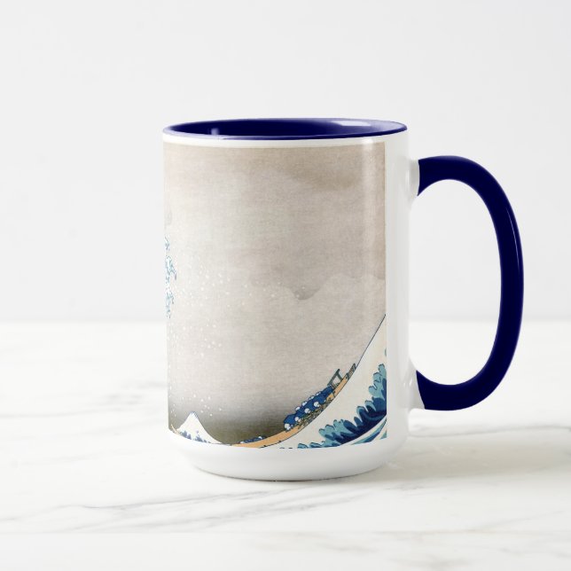 Great Wave Off Kanagawa Vintage japanische Fine Tasse (Rechts)