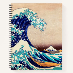 Great Wave Off Kanagawa Vintage japanische Kunst Notizbuch
