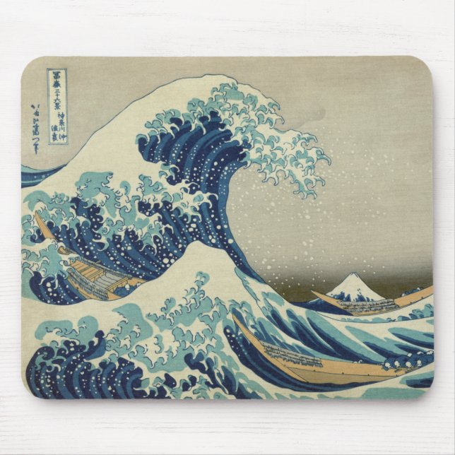 "Great Wave off Kanagawa" von Hokusai Maus-Matte Mousepad (Vorne)